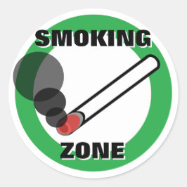 Rokerszone teken ronde sticker