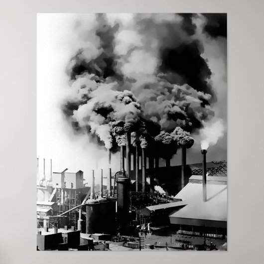 ROKESTACKS VAN PITTSBURGH STEEL MILL c. 1890 Poster (Voorkant)