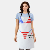 Rokheet Patriotisch Schort – Rood, Wit & Blauw (Gedragen)