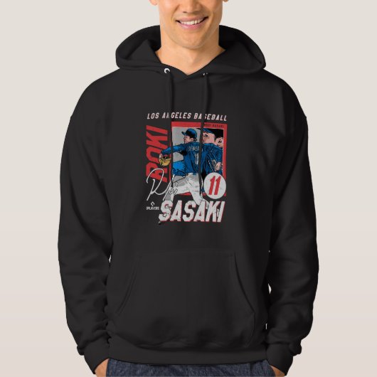 Roki Sasaki  Los Angeles D MLB Baseball Players ML Hoodie (Voorkant)