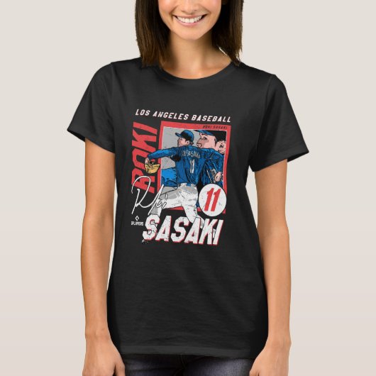 Roki Sasaki  Los Angeles D MLB Baseball Players ML T-shirt (Voorkant)