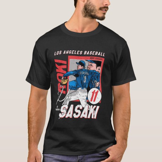 Roki Sasaki  Los Angeles D MLB Baseball Players ML T-shirt (Voorkant)