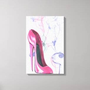 Rokin Roze Stiletto Shoe Wrapped Canvas Afdruk