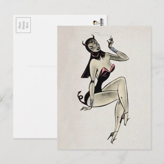 Roking Devil Girl Briefkaart (Voorkant / Achterkant)