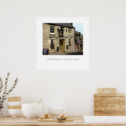 Roking Dog Pub Malmesbury, Engeland Poster (Keuken)