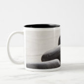 Rokken op zand tweekleurige koffiemok (Links)