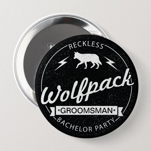 Rokless Wolfpack Bachelor Party Groomsman Ronde Button 4,0 Cm (Voorkant /achterkant)