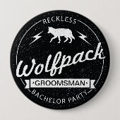 Rokless Wolfpack Bachelor Party Groomsman Ronde Button 4,0 Cm (Voorkant)