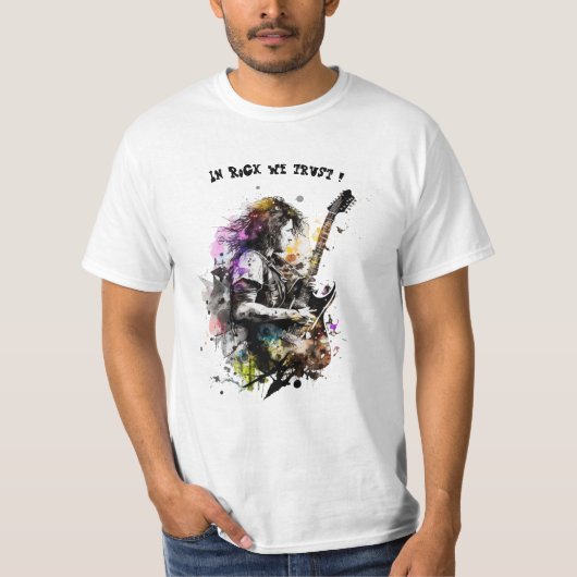 Rokmuziek gitar t-shirt (Voorkant)