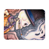 ROKSKELETON MET GHOSTS IN SPOOKY-CEMETERS MAGNEET (Horizontaal)