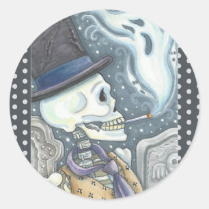 ROKSKELETON, STICKERS VOOR CEMETERS, BLAD RAND