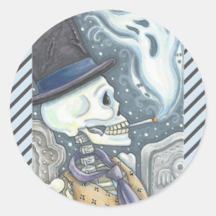 ROKSKELETON, STICKERS VOOR CEMETERS, BLAD RAND
