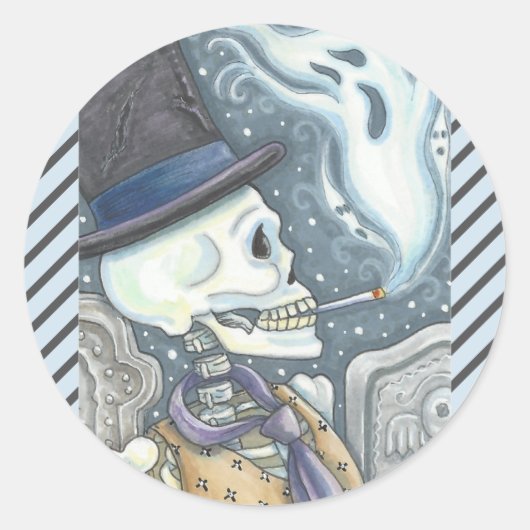 ROKSKELETON, STICKERS VOOR CEMETERS, BLAD RAND (Voorkant)