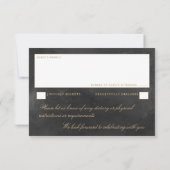 Roky Black & Gold Elegant Wedding RSVP (Achterkant)