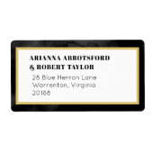 Roky Black Waterverf Canvas Gold Shipping Label (Voorkant)