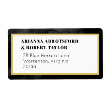 Roky Black Waterverf Canvas Gold Shipping Label