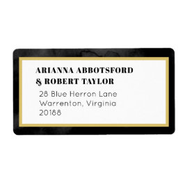 Roky Black Waterverf Canvas Gold Shipping Label