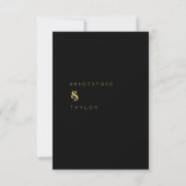 Roky Black Waterverf Canvas Modern Gold Wedding Save The Date (Achterkant)