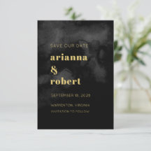 Roky Black Waterverf Canvas Modern Gold Wedding