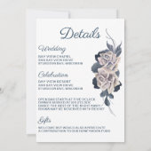 Roky Blue & Blush Boho Roos Weddenschap Kaart (Achterkant)