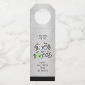 Roky Grey Boos & Booze Halloween Party Flessenhanger (Voorkant)