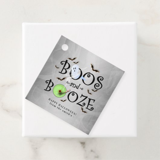 Roky Grey Boos en Booze Halloween Bedankjes Labels (In situ)