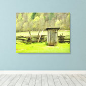 Roky Mountains Outhouse Canvas Afdruk (Insitu (Houten vloer))