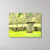 Roky Mountains Outhouse Canvas Afdruk (Voorkant)