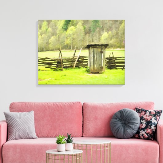 Roky Mountains Outhouse Canvas Afdruk (Insitu (Woonkamer))