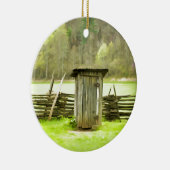 Roky Mountains Outhouse Keramisch Ornament (Rechts)