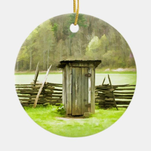 Roky Mountains Outhouse Keramisch Ornament (Voorkant)
