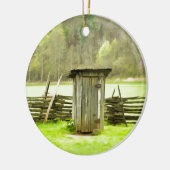 Roky Mountains Outhouse Keramisch Ornament (Links)