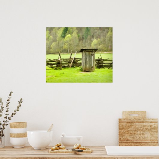Roky Mountains Outhouse Poster (Keuken)