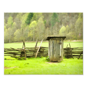 Roky Mountains Outhouse Travel Phtography Foto Afdruk