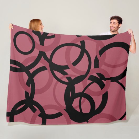 Roky Topaz en zwarte cirkels Fleece Deken (In situ)