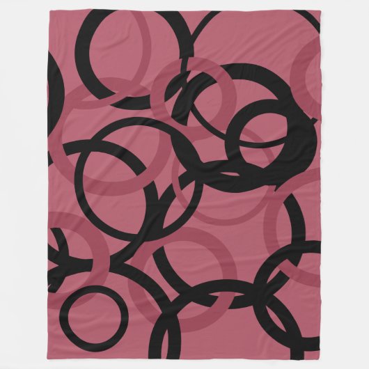 Roky Topaz en zwarte cirkels Fleece Deken (Voorkant)
