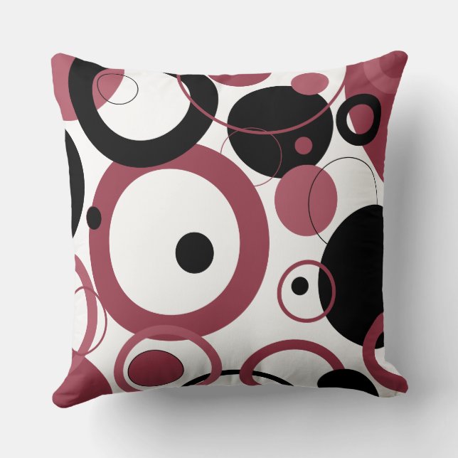 Roky Topaz en zwarte cirkels Kussen (Achterkant)