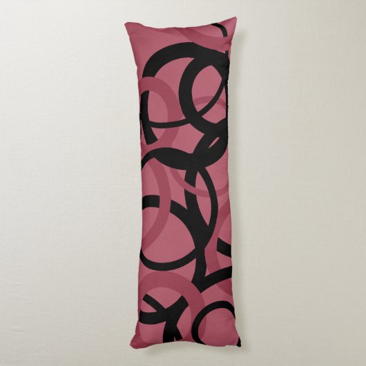 Roky Topaz en zwarte cirkels Lichaamskussen (Achterkant (Verticaal))