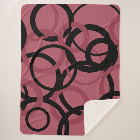 Roky Topaz en zwarte cirkels Sherpa Deken (Voorkant)