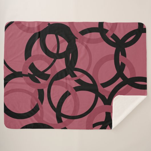 Roky Topaz en zwarte cirkels Sherpa Deken (Voorkant (horizontaal))