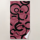 Roky Topaz en zwarte cirkels Strandlaken (Voorkant)