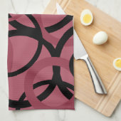 Roky Topaz en zwarte cirkels Theedoek (Quarter Fold)
