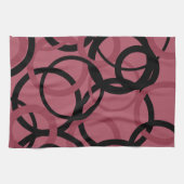 Roky Topaz en zwarte cirkels Theedoek (Horizontaal)