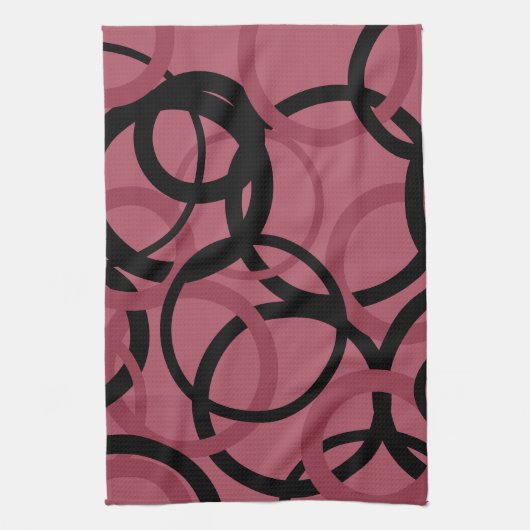 Roky Topaz en zwarte cirkels Theedoek (Verticaal)