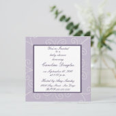 Rol Baby shower Uitnodiging (lavender) (Staand voorkant)