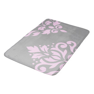 Rol Damask Art I Roze op Grey Badmat