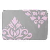 Rol Damask Art I Roze op Grey Badmat (Voorkant)