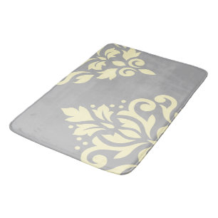 Rol Damask Art I Yellow op Grey Badmat