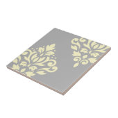 Rol Damask Art I Yellow op Grey Tegeltje (Zijkant)