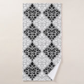 Rol Damask Big Ptn B&W op Grey Badhanddoek (Badhanddoek)